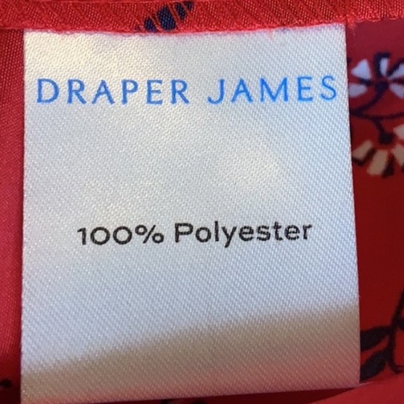 Draper James Lipstick Tie Neck Blouse in Lipstick Red Floral, Size XSmall - Picture 14 of 16